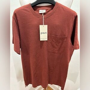Pact Men’s Softspun Pocket Crew Tee – Organic Cotton Slub T-Shirt NWT Sz S